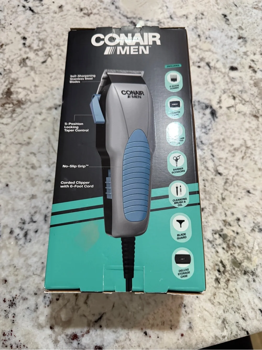 ConAir Mens Custom Cut Clippers 18-Piece Complete Home Haircutting Kit Corded